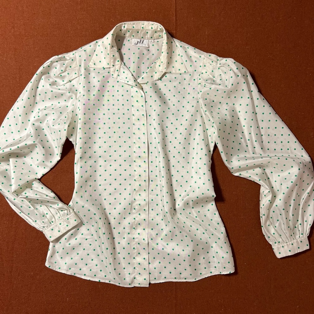 Vintage Perfect Petite Polka Dot Blouse